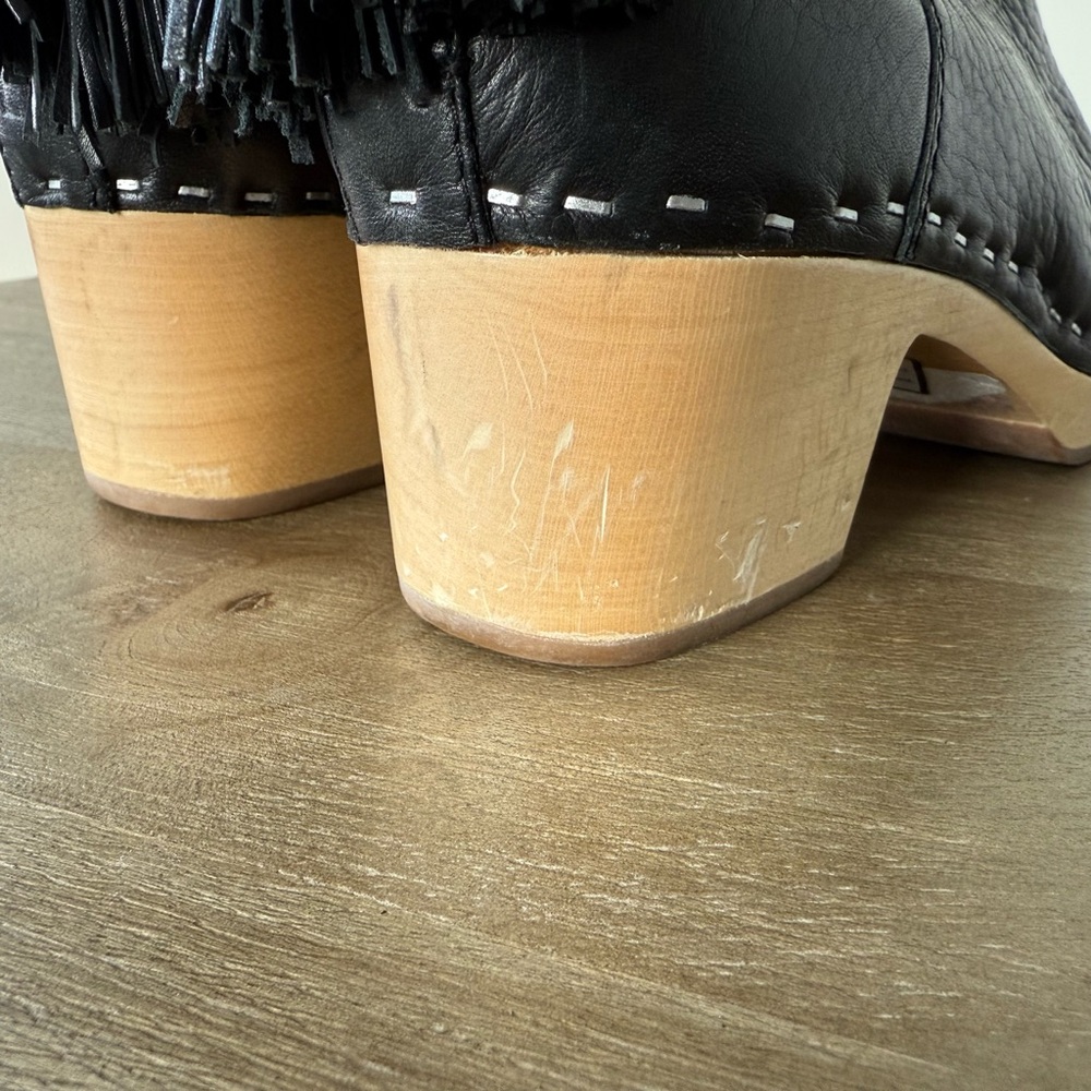 LOEFFLER RANDALL BLACK LEATHER CLOG BOOT - sz. 6 - Picture 3 of 7